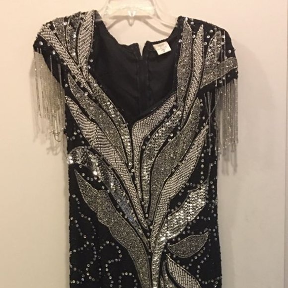 Black Dress With Silver Sequins - Picture 4 of 6